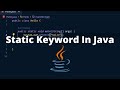 Static Keyword In Java | Java Tutorial For Beginners In Visual Studio Code