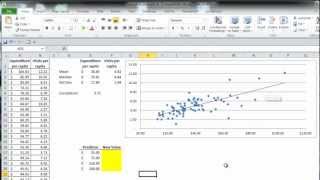 Excel Statistics 07 - Simple Linear Regression (Trend Function)