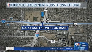 Motorcyclist seriously hurt in crash at Spaghetti Bowl