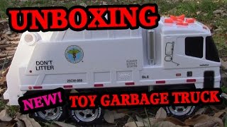 New York Sanitation Unboxing Toy Garbage Truck Video