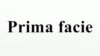 Prima facie