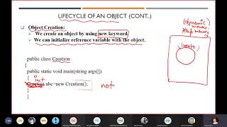OBJECT ORIENTED PROGRAMMING USING JAVA -LIFE CYCLE OF AN OBJECT