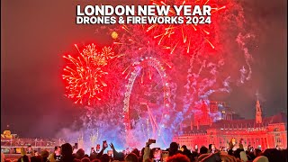 London New Year Fireworks 2024 | Spectacular Views from Westminster Bridge!!!  🎊🎇