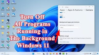 How to turn off all programs running in the background Windows 11