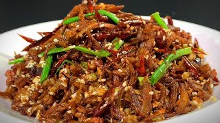 Spicy shredded chicken that is more delicious than beef jerky, I didn't expect it to be so simple, s