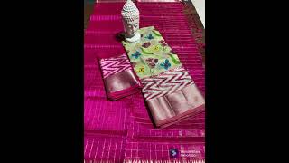 pure Handloom Mangalagiri pattu by cotton Lehangas set with beautiful colours kanchi border