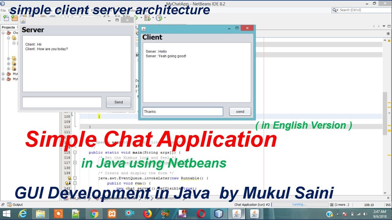 Java Netbeans Tutorial Chat Application In Java Youtube