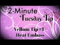 Simply Simple 2-MINUTE TUESDAY TIP - Vellum Tip #1 - Heat Emboss by Connie Stewart