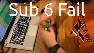Sub 6 Stackmat 3x3 Single Fail (should have done R' F' U' F U R)
