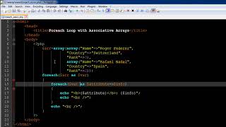 PHP & MySQL Tutorial 30 Looping through Associative Arrays using Foreach Loop YouTube
