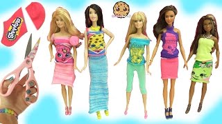 Make Barbie Doll Clothing Shirts Skirts with Socks - DIY Do It Yourself Craft Video