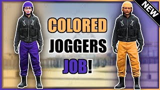 GTA5 I *ITS BACK* MODDED OUTFIT JOB Orange \u0026 Purple Joggers! (PS ONLY) With Bulletproof Helmets!