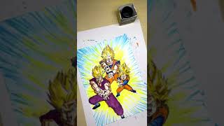 【ドラゴンボール】親子三大かめはめ波！！！ Drawing Goku and Gohan and Goten.【DRAGON BALL】