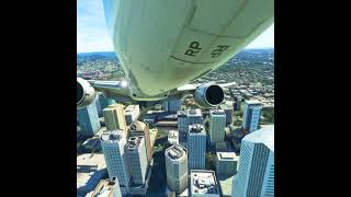 Seeing Brisbane City from Airplane Gear Camera #shorts