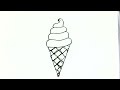 How to draw Ice cream Cone- in easy steps for beginners