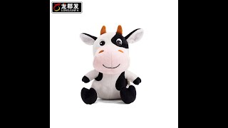 Cow plush toys cute white color dairy cattle Christmas gift Chinese Factory