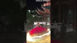 The fiery skirt dance: A rose in flames