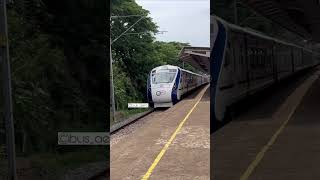 VANDE BHARAT Express exiting from Kasargod for its ride to Trivandrum! Indian Railways!