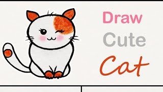 How to Draw a Cat Using the Word Cat | Very Easy!#Cat #CuteCat #DrawingForKids