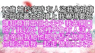 12歲 被抄家時，有人盜我家祖墳，宅邸就蓋在祖墳上，我嚇得要死，誰知竟鑽出個土夫子，我先開口，除了我以外，家裡不會有人活了，皇帝留我給他那傻兒子做側妃，你能否帶我一起走，做個土夫子【幸福人生】