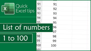 How to make a list of 1 to 100.