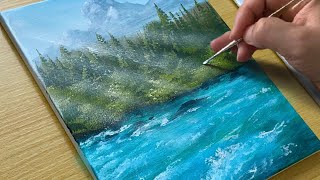 Easy Way to Paint a Landscape / Acrylic Painting for Beginners