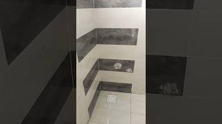 Washroom tile installation work complete | Washroomwork |washroom interiordesign |washroom tile art