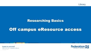 Off-campus eResource access