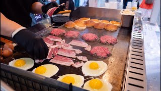 Superb Night Market $4 Homemade Bacon Cheese Hamburger