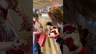 Tamannaah Bhatia Cuts Cake With Fan At Mumbai Airport Ahead Of New Year