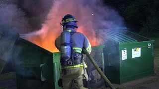 Dumpster fire at O'reillys auto parts Tulsa OK