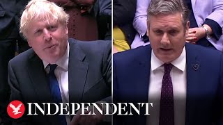 Watch again: Boris Johnson faces Keir Starmer in PMQs after mass resignation of Tory MPs