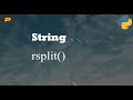 Python String - rsplit()