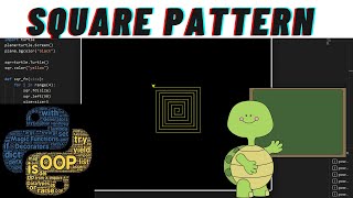 How to draw square pattern in python using turtle library || PYTHON for beginners