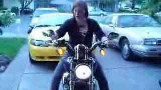 Courtney on the Harley