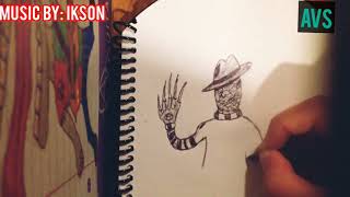 Freddy Krueger drawing (black and white)