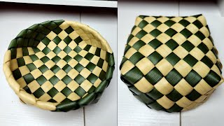 Handmade Rattan Basket Tutorial 打包带编织收纳筐教程 #diy #手工