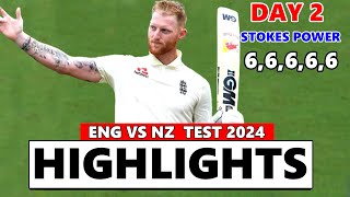 England Vs New Zealand 2nd Test Day 2 Full Match Highlights 2024