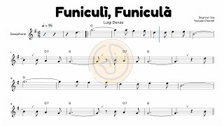 Funiculì, Funiculà | Easy TENOR Saxophone Sheet Music for Beginners