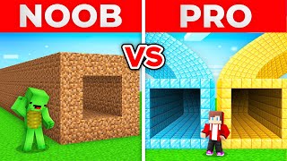 JJ And Mikey NOOB vs PRO NEW SPIRTAL TUNNEL of ALL SIZES DIRT vs DIAMOND in Minecraft Maizen