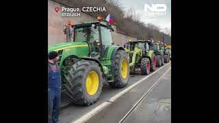 Czech farmers disrupt traffic in Prague as they protest government, EU agriculture policies