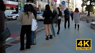 [4K] Gwangalli Beach, a street of youth in Busan, Korea, famous for  wonderful Gwangandaegyo Bridge.