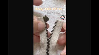 Sewing tricks with me : Add head of zip ใส่หัวซิปฟันเหล็กแบบง่ายๆ#shorts