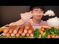 eng sub asmr assorted sausage platter eating sounds mukbang