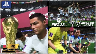 FIFA 23 Qatar World Cup 2022 All Trophy Lifting Celebrations | PS5 Gameplay 4k Ultra HD