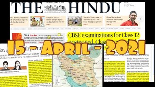 The Hindu Newspaper 15 April 2021