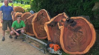 Logs to Lumber: 200 YEAR OLD TREE. Alaskan Chainsaw Milling