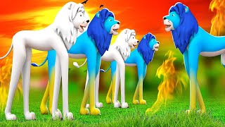 लम्बी टांगों वाला रंगीन और सफ़ेद शेर - Long Legs White Lion Hindi Kahaniya Moral Stories 3D | JOJO TV