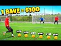 1 Save = $100 Vs. 2 Pro Goalkeepers