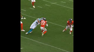 Pat Surtain intercepts the Bryce Young pass vs. Carolina Panthers